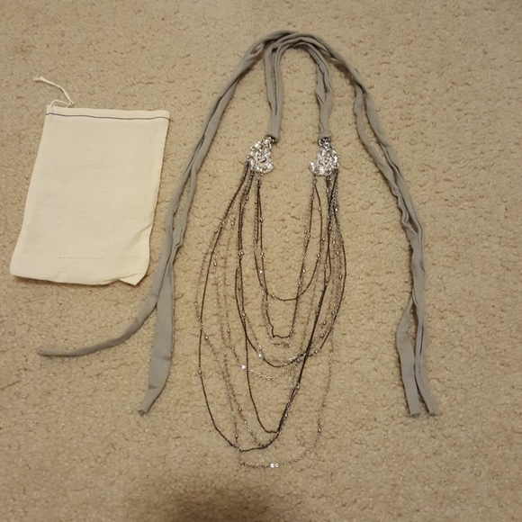 Anthropologie multi strand ribbon necklace